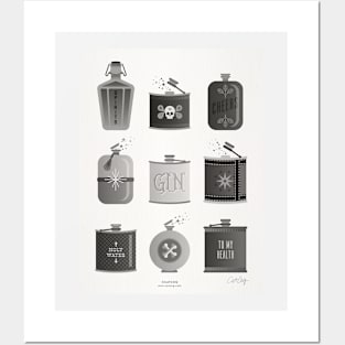 flasks black Posters and Art